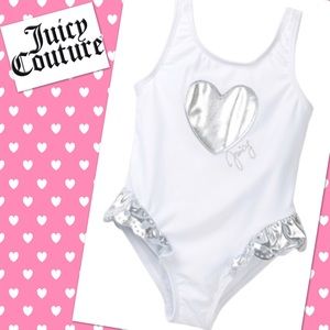 Juicy White & Metallic One Piece Swim Suit